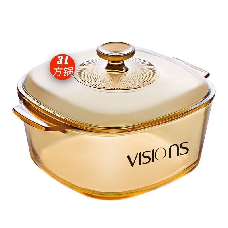 VISIONS康宁3L晶彩方锅系列
