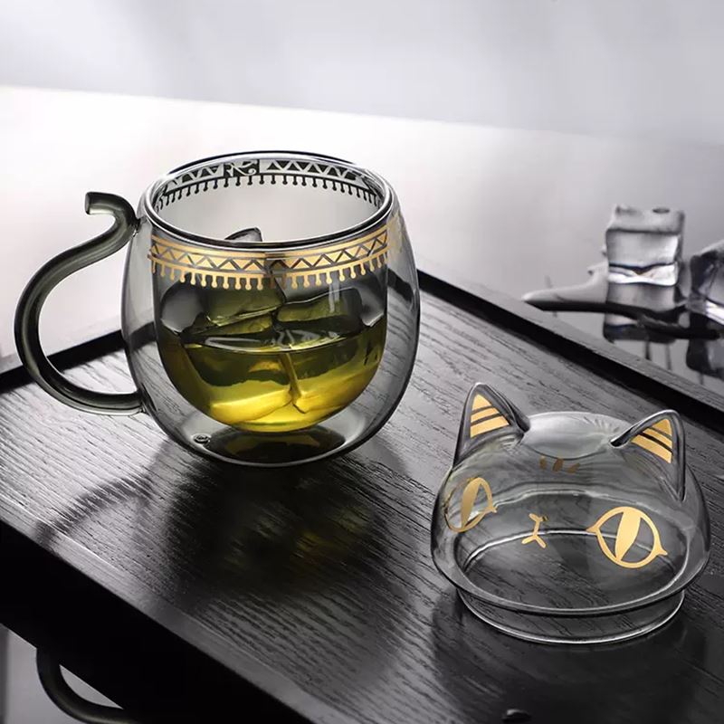異形帶蓋玻璃杯