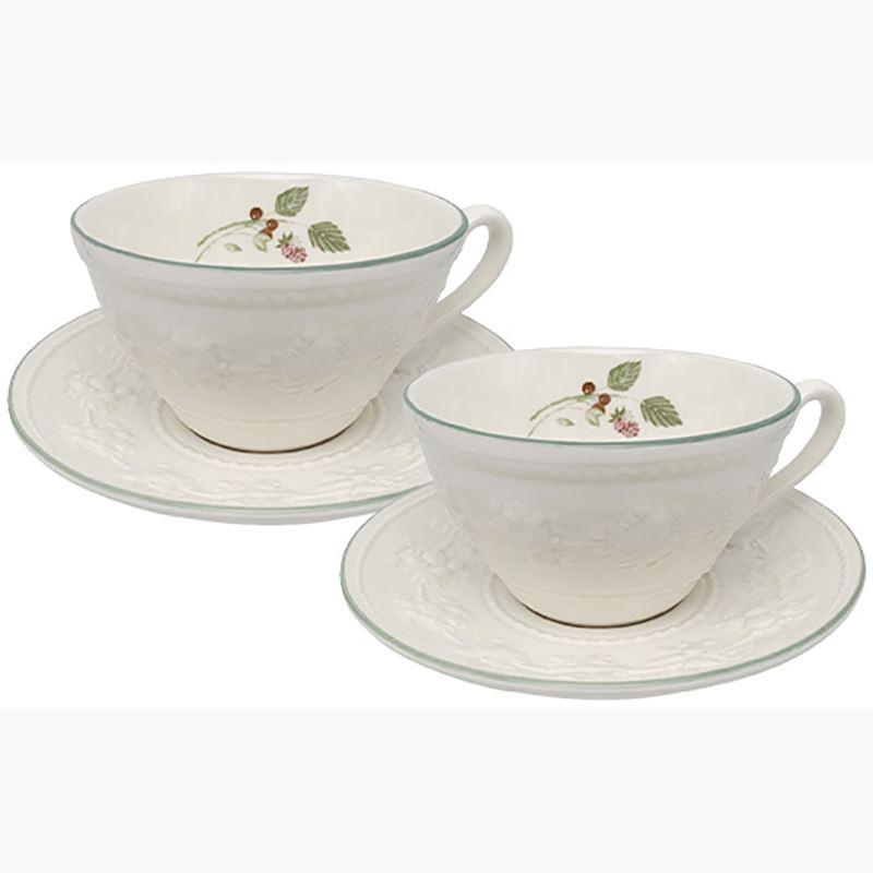 WEDGWOOD威基伍德歡愉假日樹莓2杯2碟
