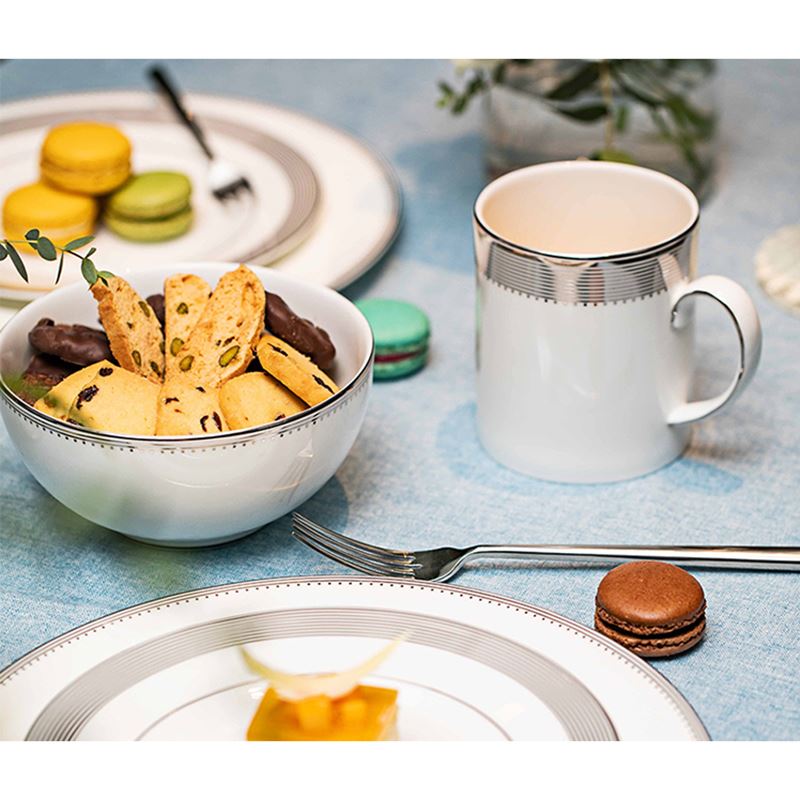 WEDGWOOD威基伍德王薇薇白金蕾絲餐具四件組