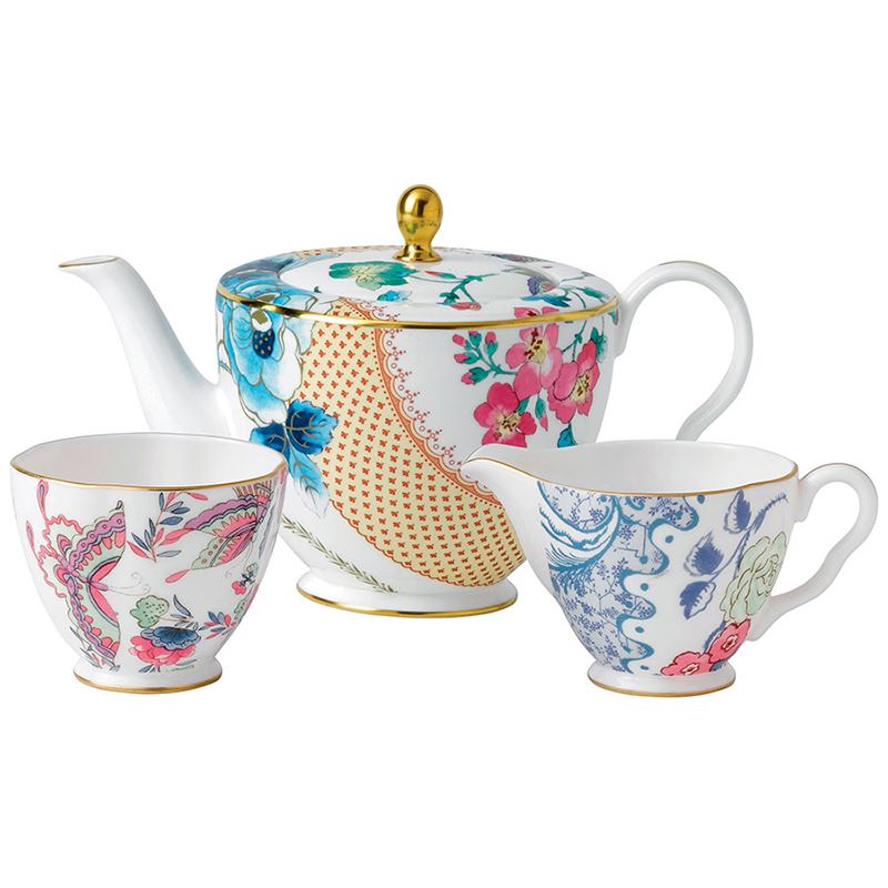 WEDGWOOD威基伍德花間舞蝶壺糖奶三件套