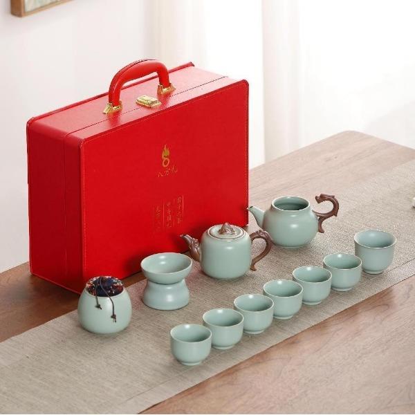 龍行天下12入茶具（豆青）