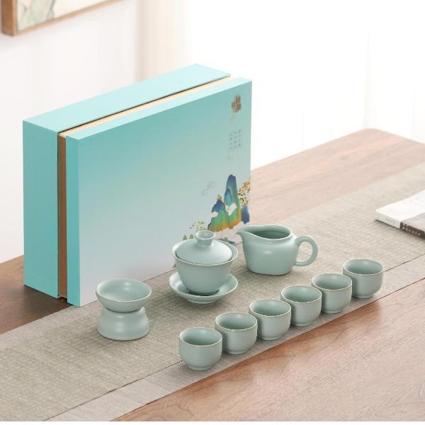 蓋碗10入汝窯茶具套組