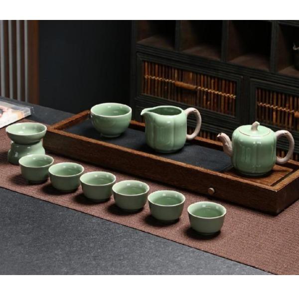福運(yùn)連連11入龍泉官窯茶具套裝
