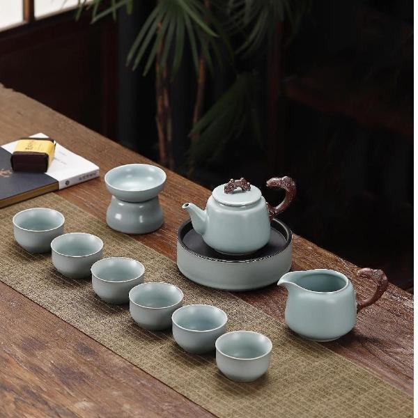 魚躍龍門11入茶具（豆青）