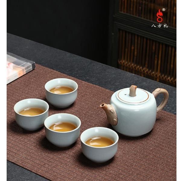 欣欣向榮5入茶具套裝(天空藍)