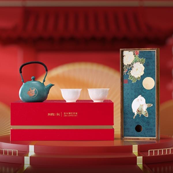 朱炳仁花開幸福茶禮套裝