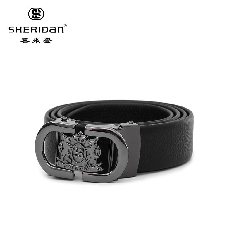 喜来登皮带头层牛皮礼盒装自动扣NL180354S黑色