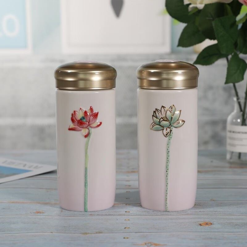 乾唐轩-清心福莲随身杯双层300ML
