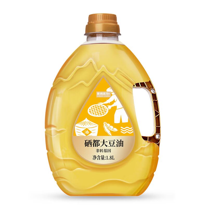 陇间柒月硒都大豆油1.8L桶装家用