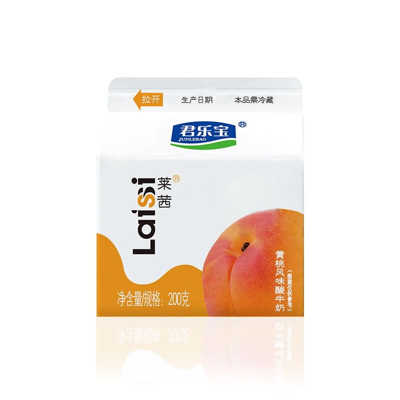 君乐宝莱茜黄桃风味酸牛奶莱茜黄桃200g*10盒