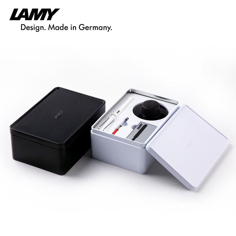 LAMY狩猎系列钢笔F尖黑色金属墨水礼盒套装