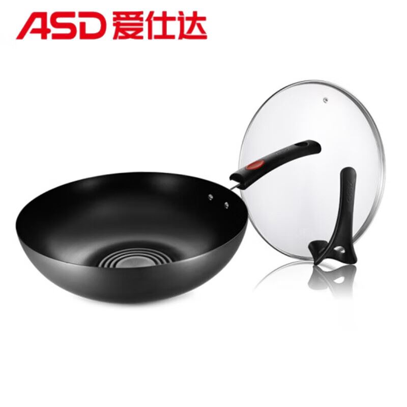 爱仕达32CM炒锅无涂层不易锈铁锅CF32B1TG