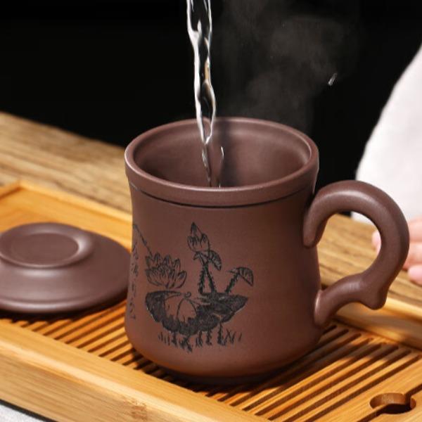 金镶玉荷塘月色紫砂杯