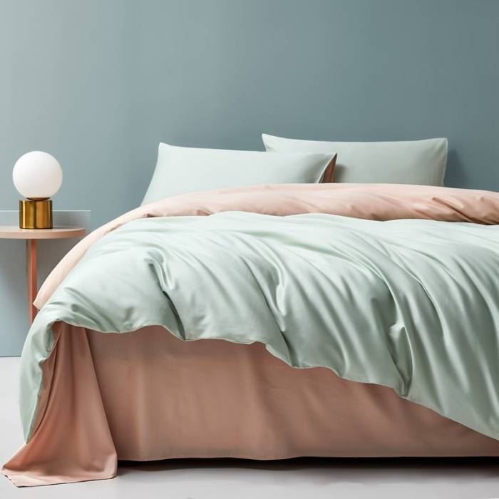 吉眠优品60S长绒棉双拼四件套-碧绿