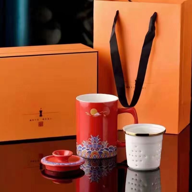 錦知興琺瑯彩茶隔杯
