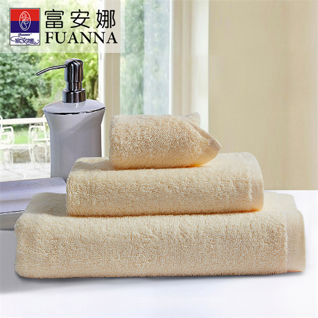 純愛(ài)素色毛浴巾三件套米色