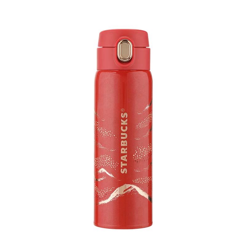 星巴克11149170金色紅韻款彈跳保溫瓶450ml