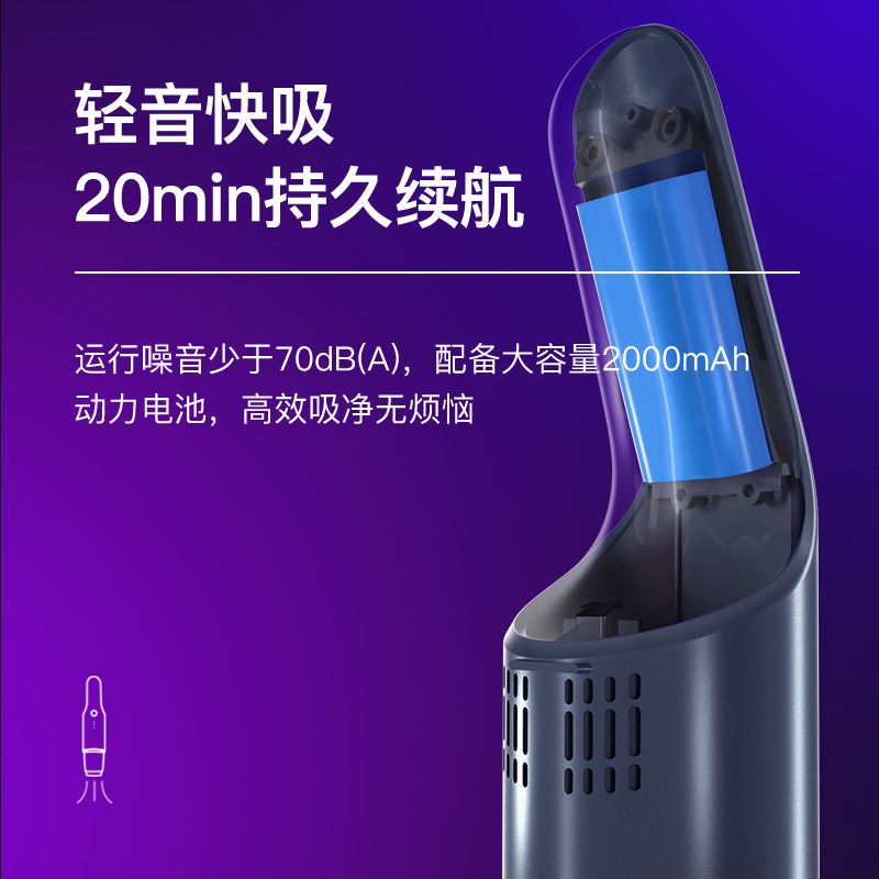 世净车载吸尘器XC01（紫钛银）