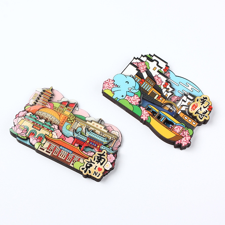 木质冰箱贴滴胶时尚家居装饰景区磁贴创意冰箱贴