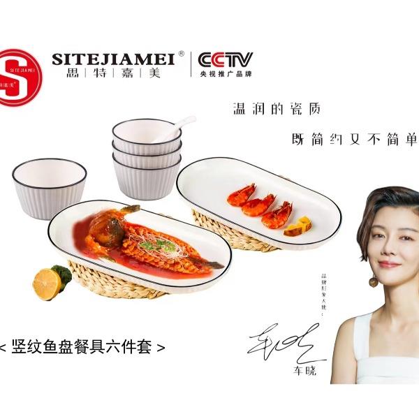 思特嘉美-竖纹鱼盘六件套