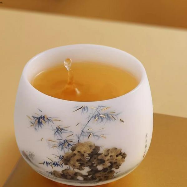中式复古风羊脂家用主人杯小杯