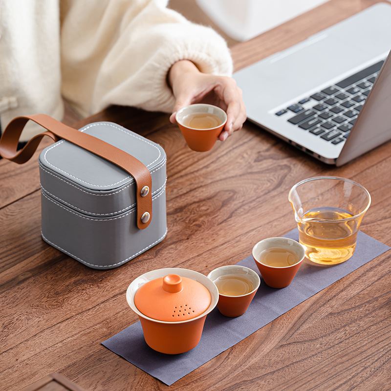 一壶三杯便携式盖碗小套户外功夫套装泡茶礼品