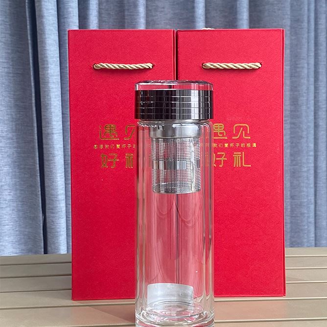 斯奈克2019双层玻璃杯耐高温茶水分离杯
