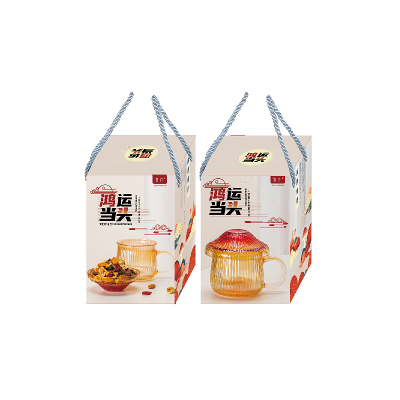 物作鸿运当头蘑菇杯+杯盖（小食盘）(40盒/箱,整箱购买)