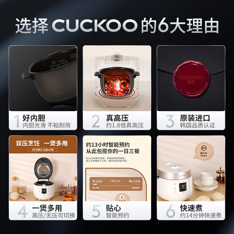 福库CUCKOO韩国原装进口电饭锅智能高压力电饭煲不粘锅