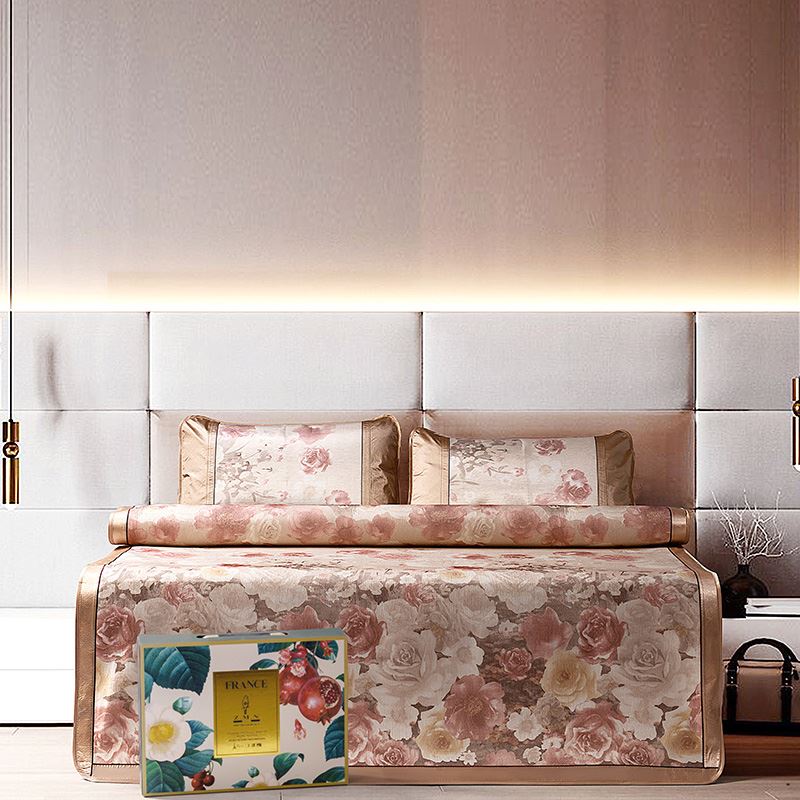 啄木鸟水洗印花冰丝席三件套1.5米-瓦林