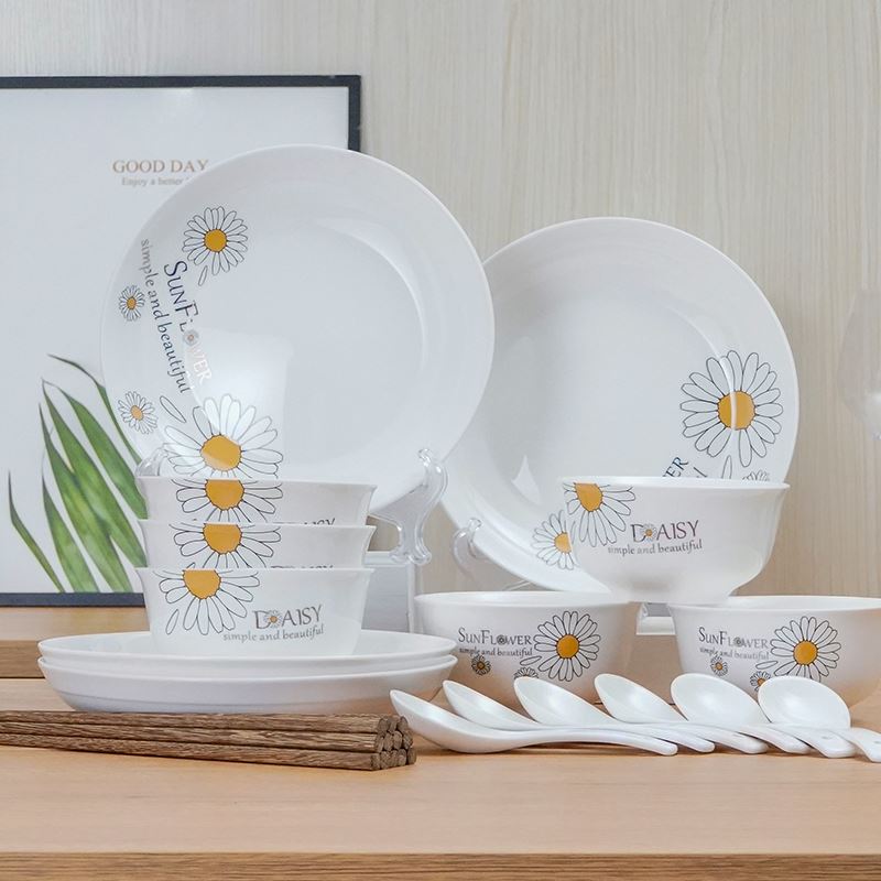 芈瓷清香雏菊22件套餐具