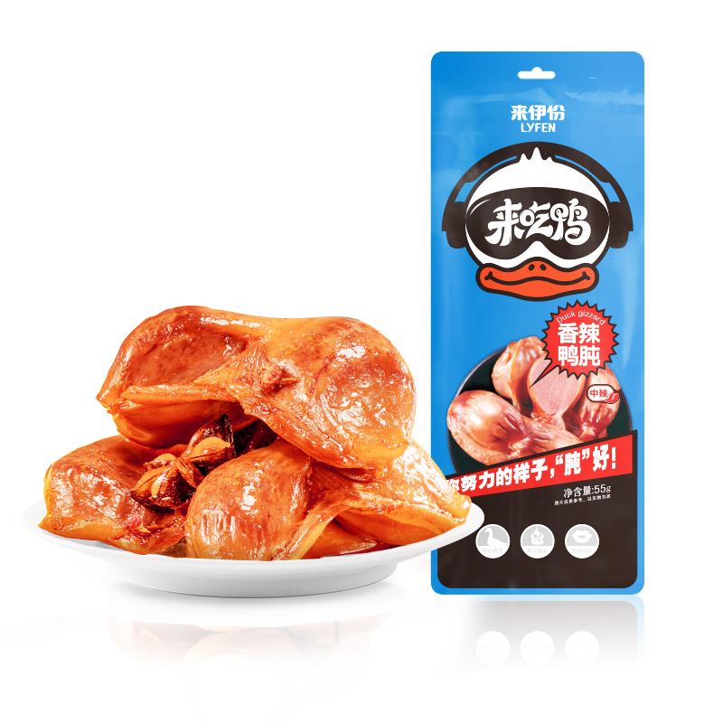 来伊份香辣鸭肫55g*2包