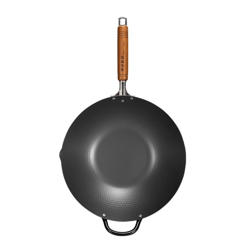 神田KANDA窒化槌目纹中华炒锅33cm