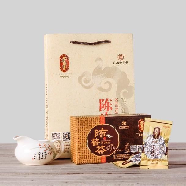 新宝堂十三年陈皮普洱茶礼盒广东特产