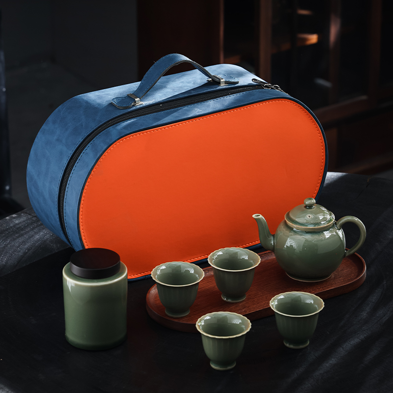 宏裕越青-7头茶壶茶盘商务便携套装JHY-CJ-141