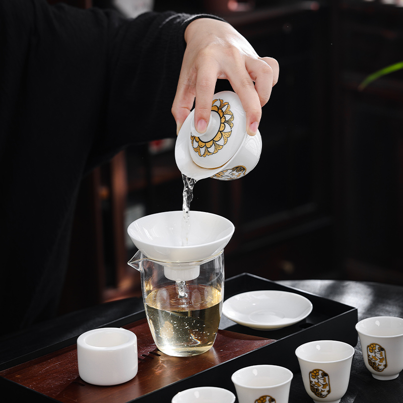 宏裕幸（杏）福满满-10头盖碗茶具套装JHY-CJ-134