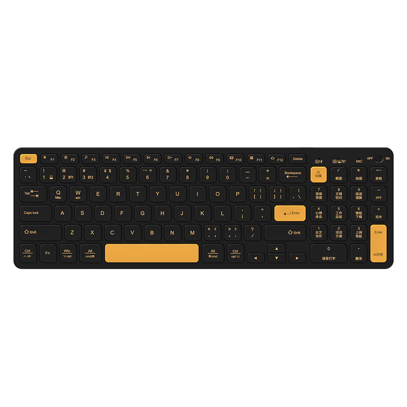 咪鼠科技AI智能键盘KB6橘光黑