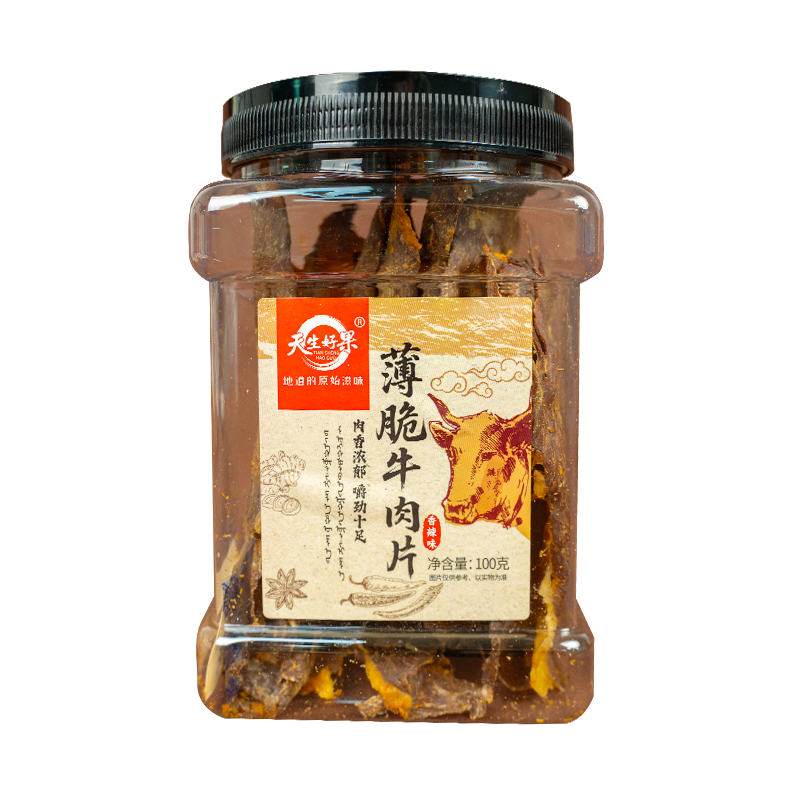 天生好果薄脆牛肉片（香辣味）100克