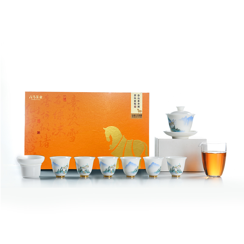 八马春山茶舍图茶具套组