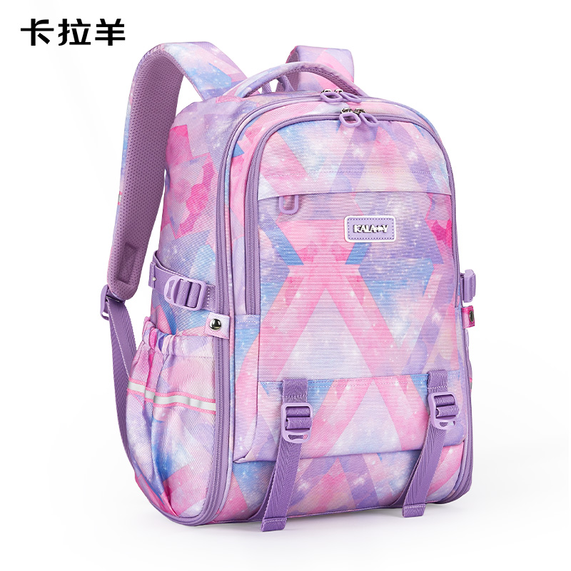 卡拉羊大容量超轻机能双肩包TX5113丁香紫天空之城