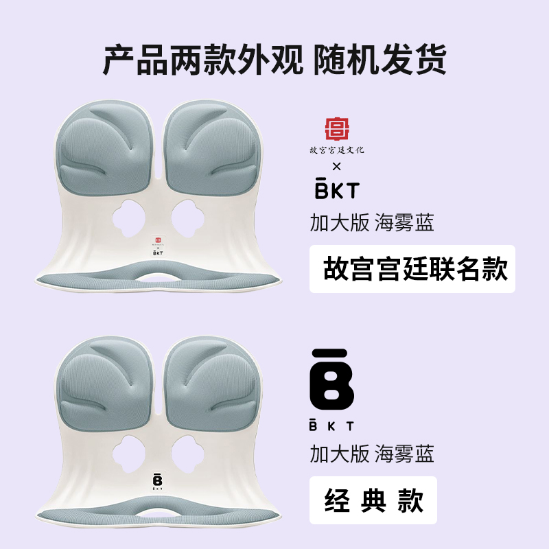 BKT人体工学护腰坐姿椅加大版海雾蓝（带坐套）