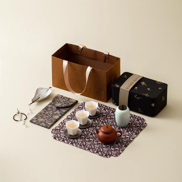 尾桥下窑文创紫砂一方净土功夫茶具套装商务茶室伴手礼中秋节日礼