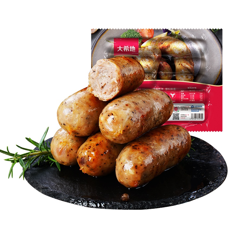 大希地烤腸套餐原味80醇肉腸爆有料黑胡椒味80醇肉腸