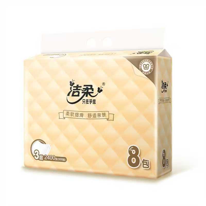 JR306-08A潔柔牌紙面巾3層100抽8包/提