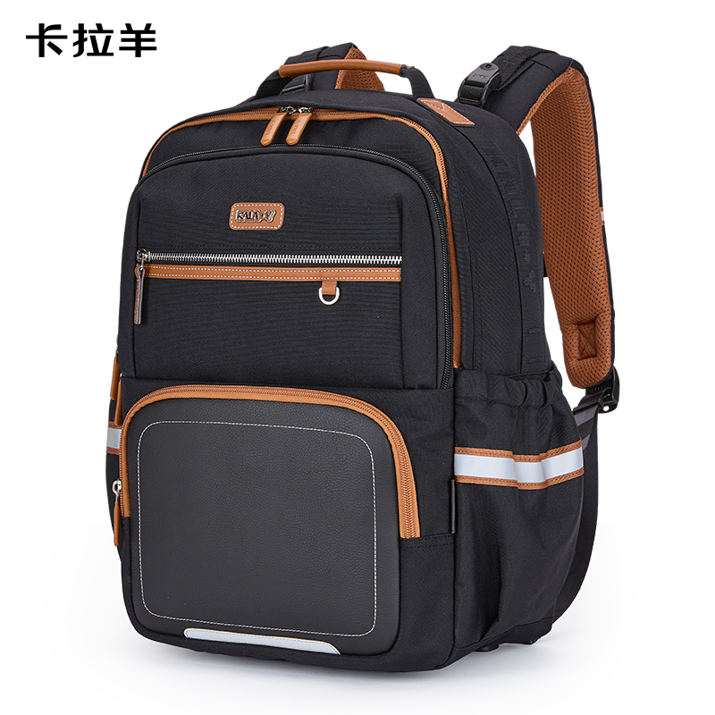 卡拉羊御风系列防下坠减负云朵书包中学生CX5162新黑金