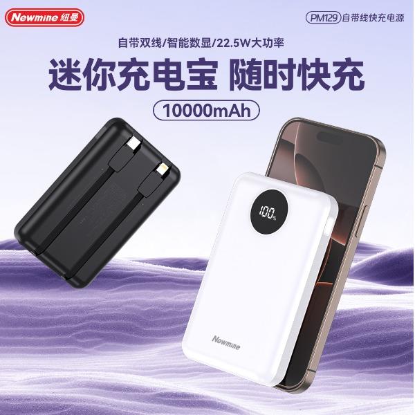 紐曼PM12910000毫安自帶線快充數(shù)顯移動源