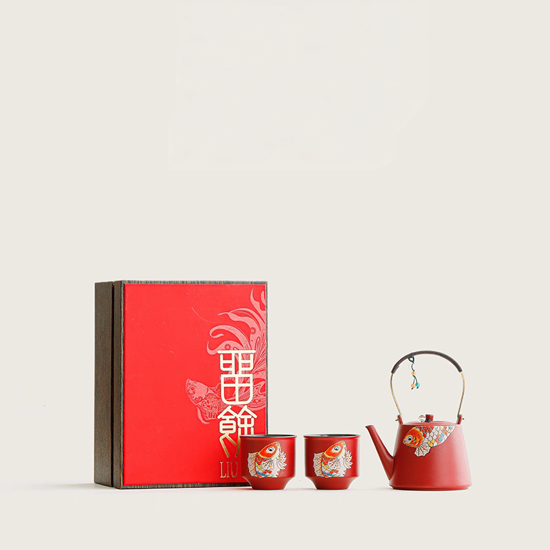 尾桥下窑故宫红留余文创提梁壶茶具小套装中秋节日庆典会议礼品