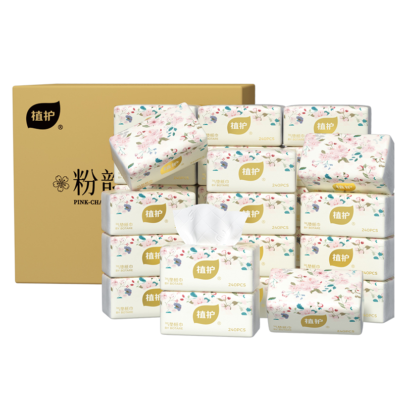 植護·粉韻花枝紙面巾118*175mm4層60抽*30包/箱