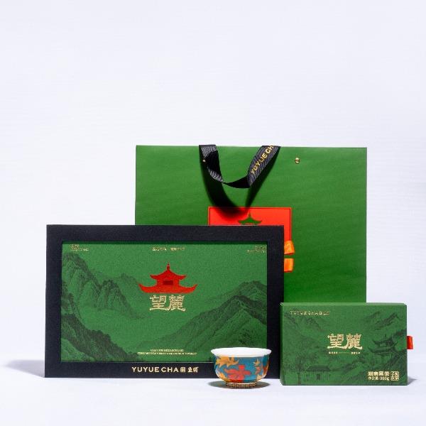 鱼玥望麓非遗文创两件套A款安化黑茶+醴陵瓷器主人杯1个